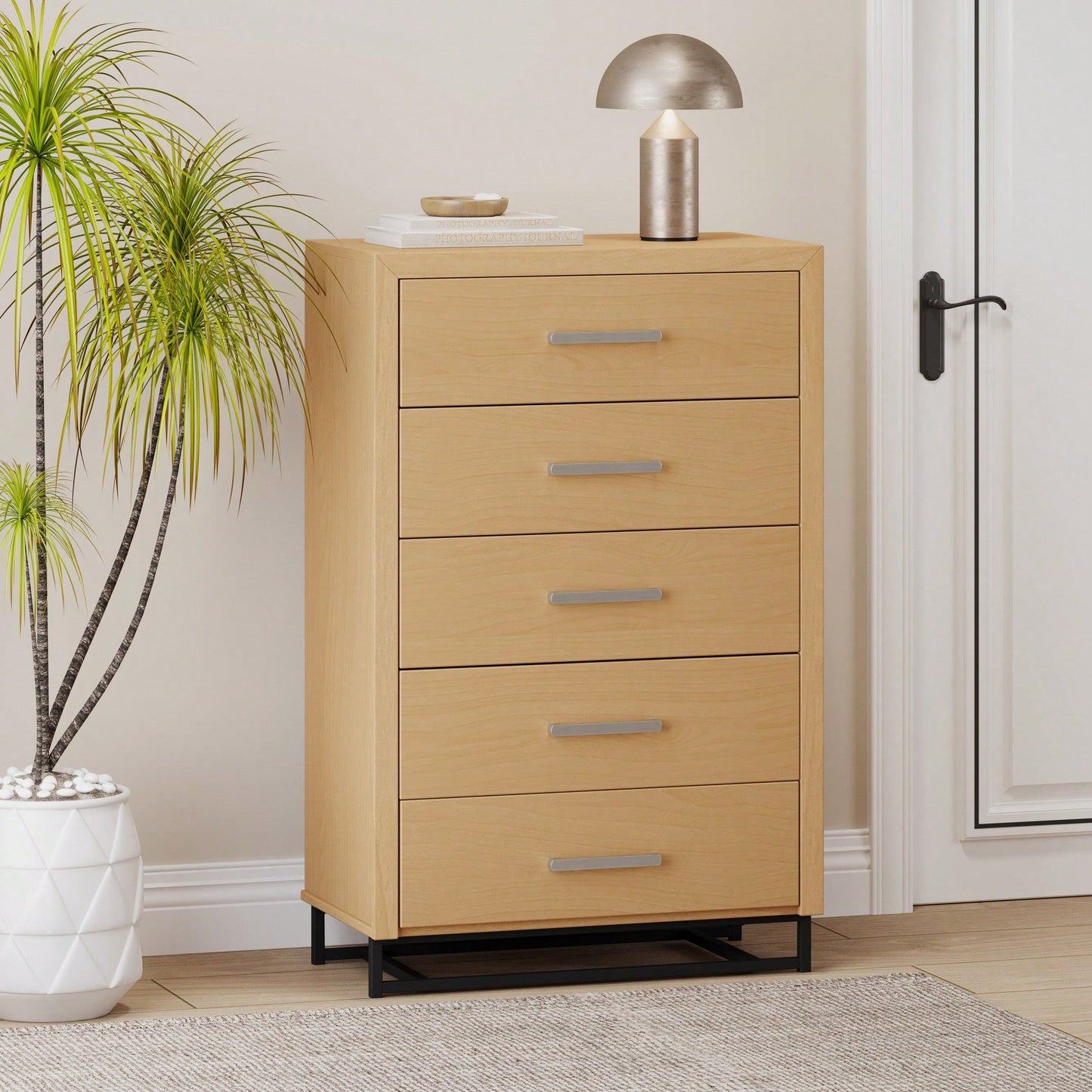 Stylish 5 Drawer Storage Chest For Bedroom And Living Room Organization