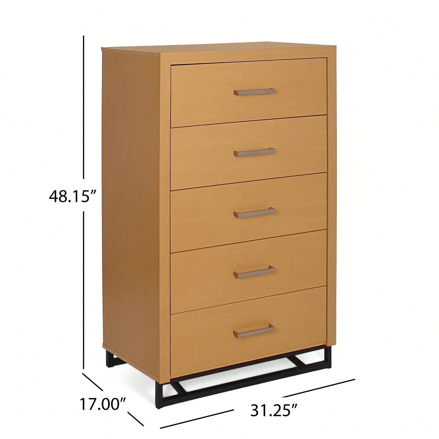 Stylish 5 Drawer Storage Chest For Bedroom And Living Room Organization