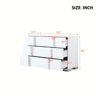 Sleek White Mirrored Storage Cabinet With 6 Drawers And Metal Handles For Bedroom And Living Room Organization