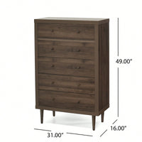 Elegant 5-Drawer Storage Chest For Bedroom Or Living Room Organization