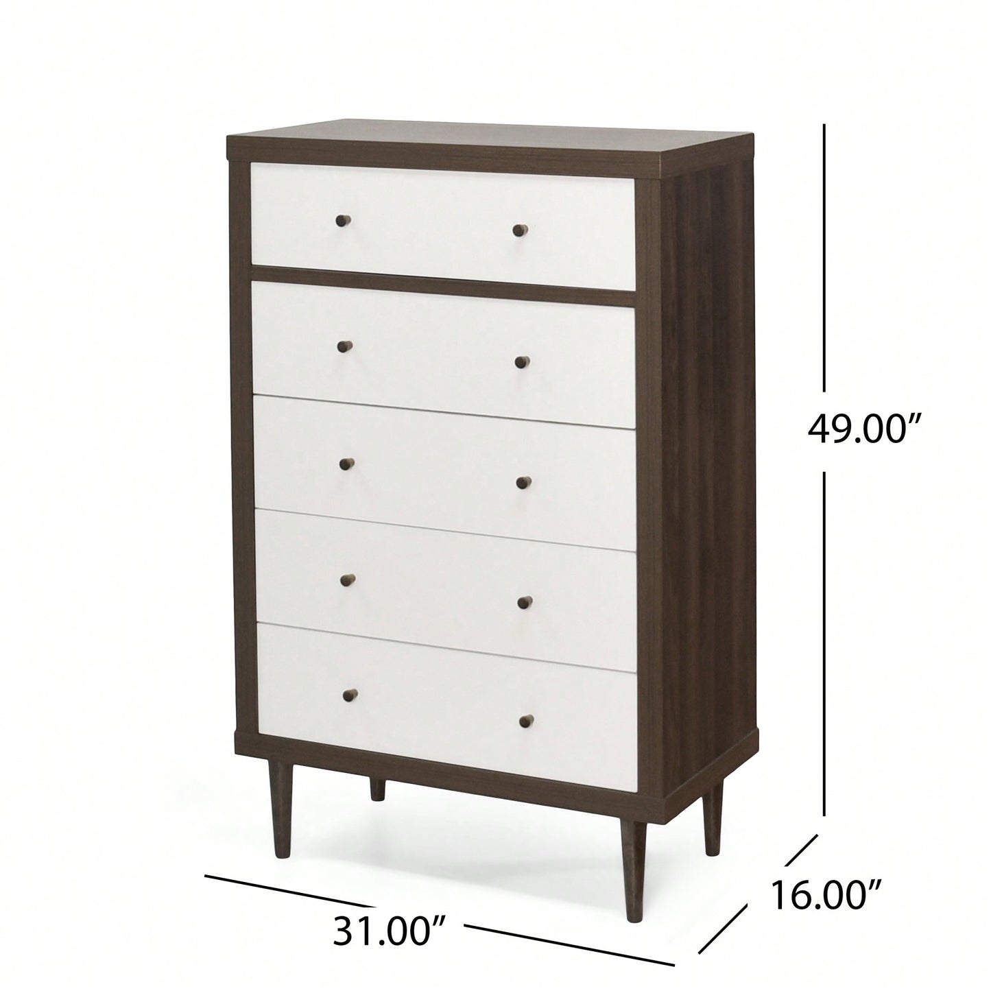 Elegant 5-Drawer Storage Chest For Bedroom Or Living Room Organization