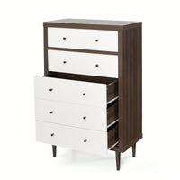 Elegant 5-Drawer Storage Chest For Bedroom Or Living Room Organization