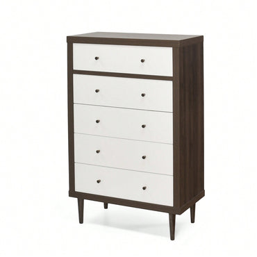 Elegant 5-Drawer Storage Chest For Bedroom Or Living Room Organization