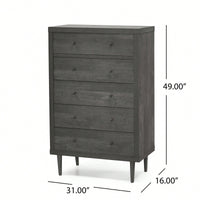 Elegant 5-Drawer Storage Chest For Bedroom Or Living Room Organization