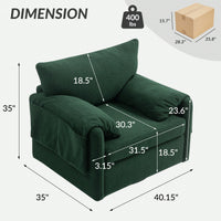 Modern Oversized Swivel Armchair For Living Room And Bedroom Comfortable Accent Chair And Lounge Seat