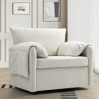 Modern Oversized Swivel Armchair For Living Room And Bedroom Comfortable Accent Chair And Lounge Seat