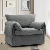 Modern Oversized Swivel Armchair For Living Room And Bedroom Comfortable Accent Chair And Lounge Seat