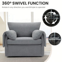 Modern Oversized Swivel Armchair For Living Room And Bedroom Comfortable Accent Chair And Lounge Seat