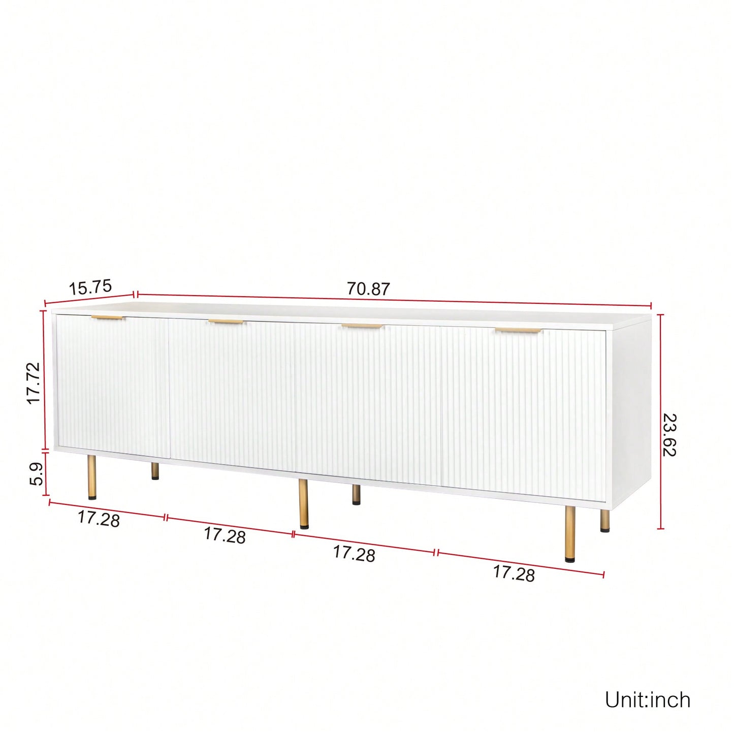 Modern Warm White TV Stand For 80 Inch TVs Ideal For Living Room And Bedroom