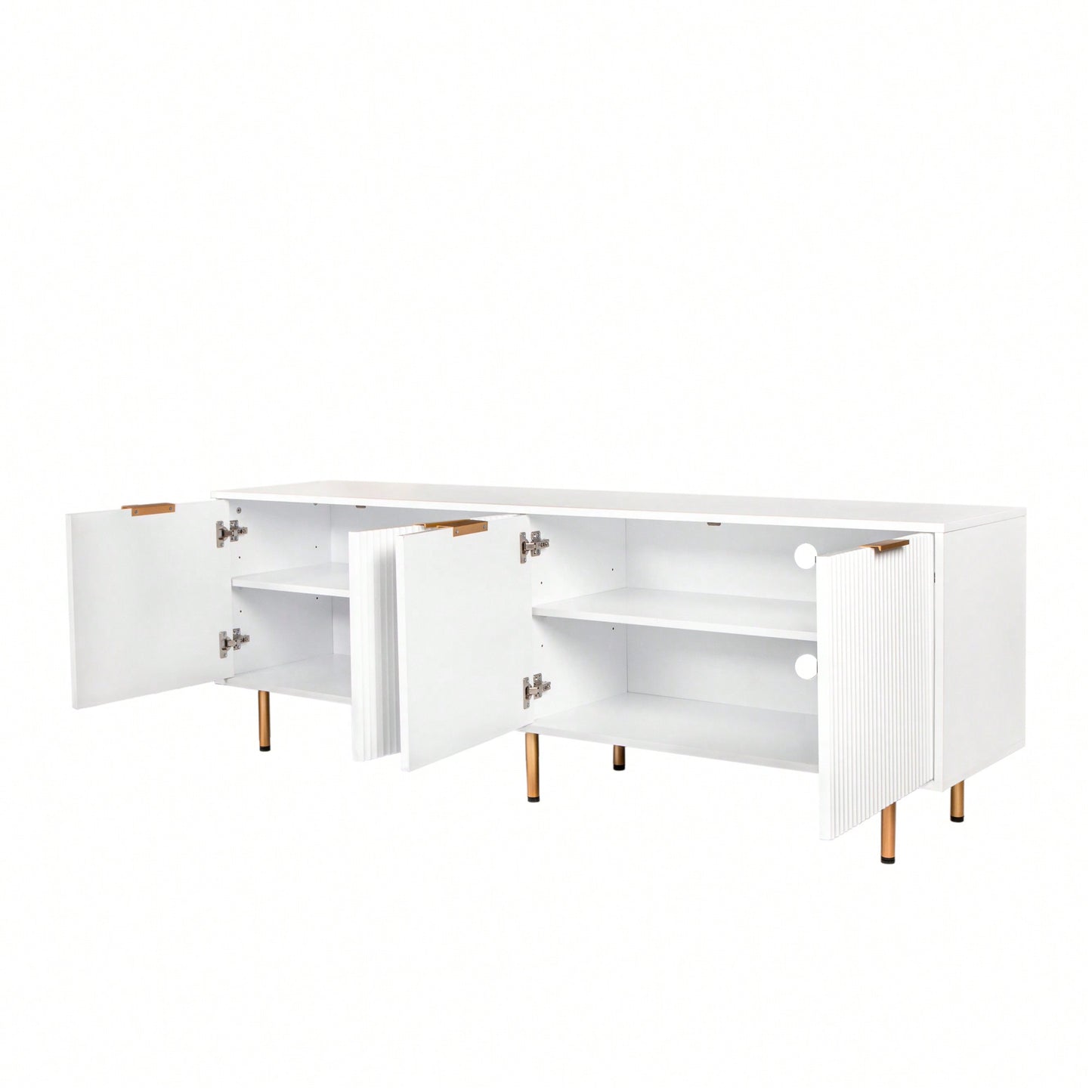 Modern Warm White TV Stand For 80 Inch TVs Ideal For Living Room And Bedroom