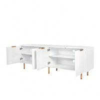 Modern Warm White TV Stand For 80 Inch TVs Ideal For Living Room And Bedroom