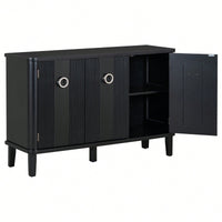 Atmospheric Solid Wood Veneer Cabinet With Three Acacia Doors Adjustable For Study Corridors And Entrances