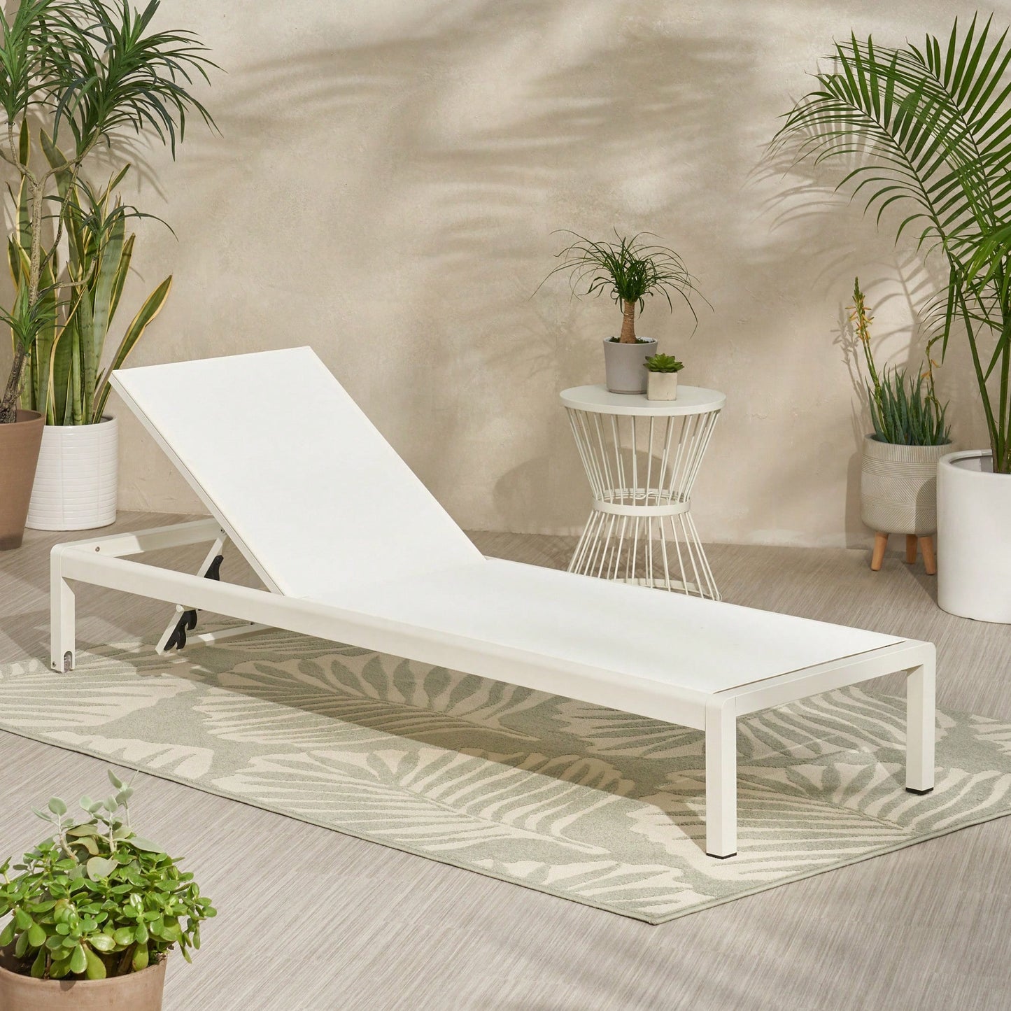 Comfortable Outdoor Chaise Lounge With Adjustable Backrest For Relaxation And Sunbathing