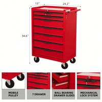 Large Capacity Rolling Tool Chest With Wheels And Lockable Storage For Garage And Workshop Organization