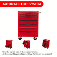 Large Capacity Rolling Tool Chest With Wheels And Lockable Storage For Garage And Workshop Organization