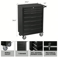 Large Capacity Rolling Tool Chest With Wheels And Lockable Storage For Garage And Workshop Organization