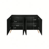 Modern 4 Door Sideboard Buffet Cabinet With Adjustable Shelves For Living Room Dining Room And Kitchen Storage