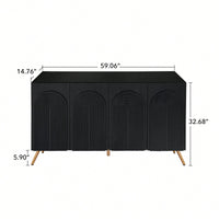 Modern 4 Door Sideboard Buffet Cabinet With Adjustable Shelves For Living Room Dining Room And Kitchen Storage