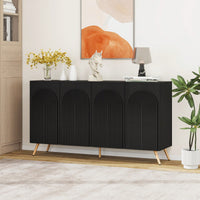 Modern 4 Door Sideboard Buffet Cabinet With Adjustable Shelves For Living Room Dining Room And Kitchen Storage