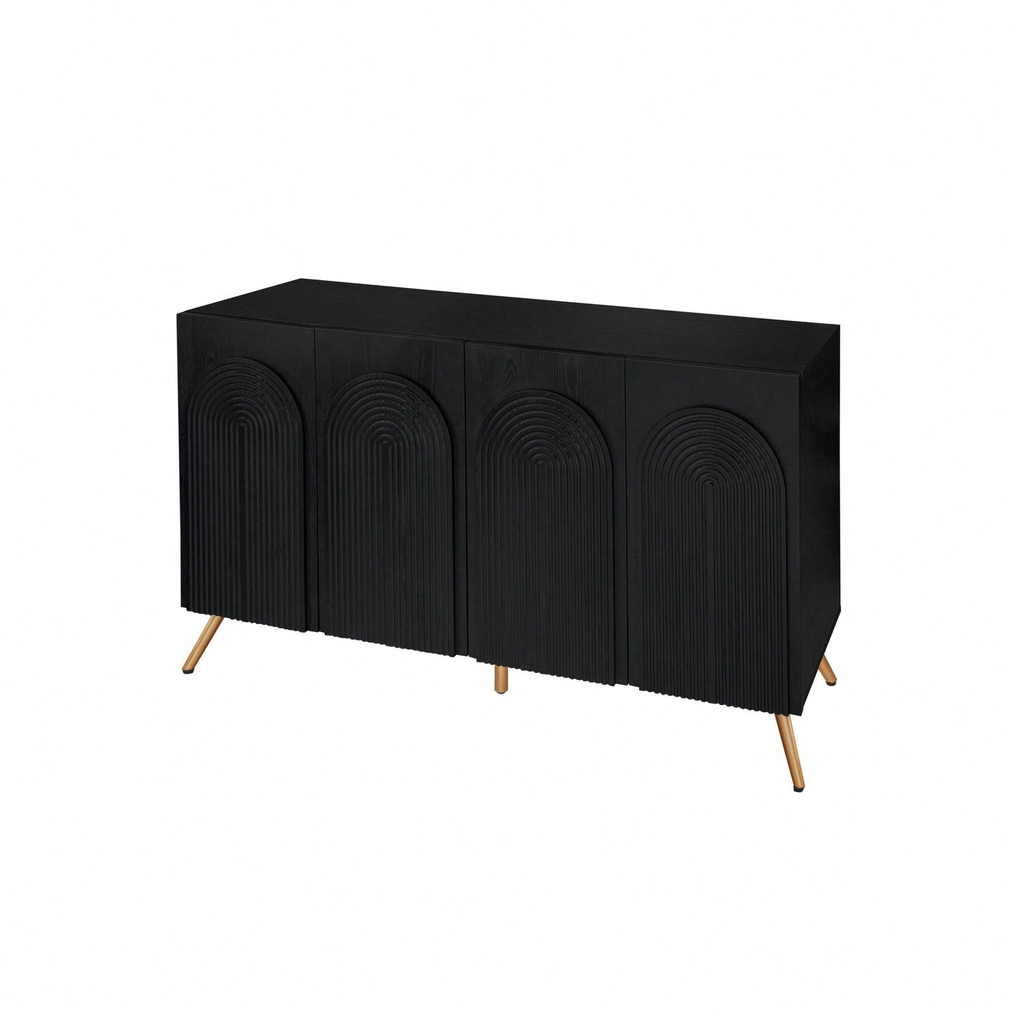 Modern 4 Door Sideboard Buffet Cabinet With Adjustable Shelves For Living Room Dining Room And Kitchen Storage