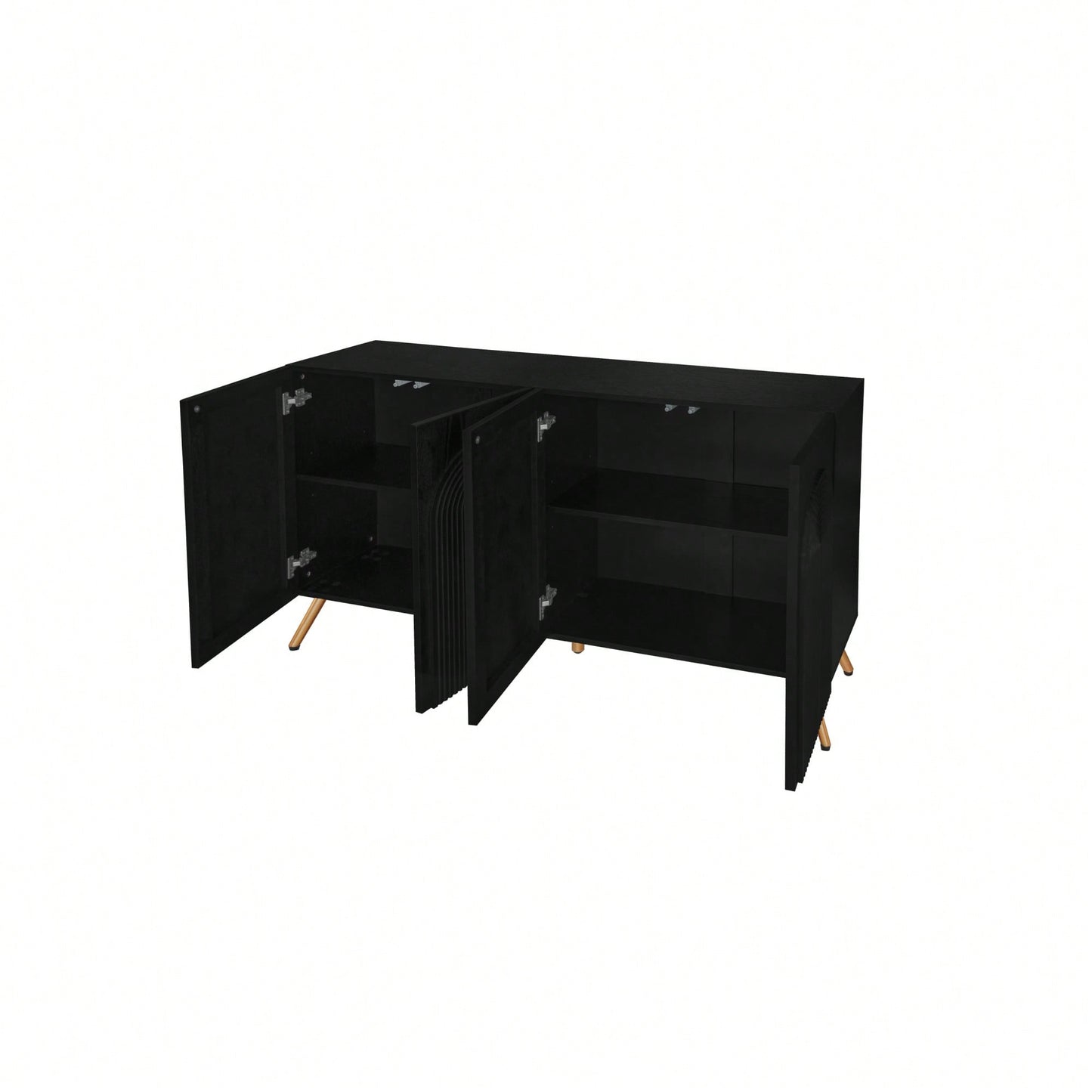 Modern 4 Door Sideboard Buffet Cabinet With Adjustable Shelves For Living Room Dining Room And Kitchen Storage