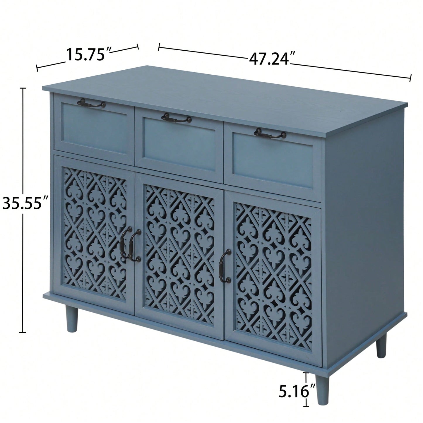 3 Door 3 Drawer Storage Cabinet For Bedroom Living Room And Study