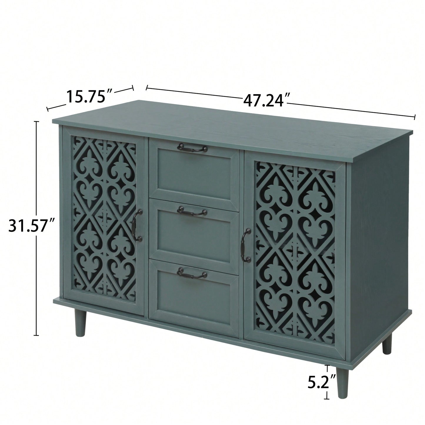 Stylish 2 Door 3 Drawer Storage Cabinet For Bedroom Living Room Or Study