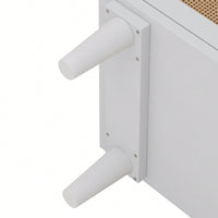 6-Drawer Rattan Storage Cabinet For Bedroom And Living Room In White