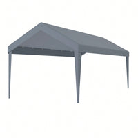 Durable Waterproof UV Protected Canopy Cover For 12x20ft Carport With 76 Elastic Buckles - Frame Not Included - Grey