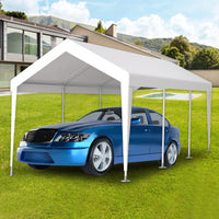 Waterproof UV Protected Replacement Canopy Cover For 10x20ft Carport Garage Shelter With 72 Elastic Buckles Grey