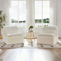Comfortable Armless Floor Chair For Living Room Bedroom Office Leisure Seating In Green