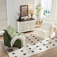 Comfortable Armless Floor Chair For Living Room Bedroom Office Leisure Seating In Green