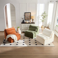 Comfortable Armless Floor Chair For Living Room Bedroom Office Leisure Seating In Green