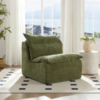 Comfortable Armless Floor Chair For Living Room Bedroom Office Leisure Seating In Green