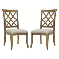 Mid Century Upholstered Dining Chairs Set Of 2 Comfortable Kitchen Living Room Restaurant White Oak Finish