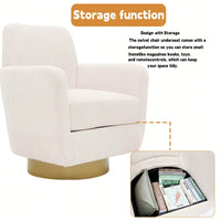 Ergonomic 360-Degree Rotating Armchair In Skin-Friendly Cotton Linen For Living Room And Bedroom Decor