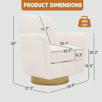 Ergonomic 360-Degree Rotating Armchair In Skin-Friendly Cotton Linen For Living Room And Bedroom Decor
