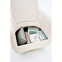 Ergonomic 360-Degree Rotating Armchair In Skin-Friendly Cotton Linen For Living Room And Bedroom Decor