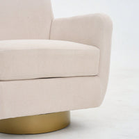 Ergonomic 360-Degree Rotating Armchair In Skin-Friendly Cotton Linen For Living Room And Bedroom Decor