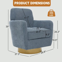 Ergonomic 360-Degree Rotating Armchair In Skin-Friendly Cotton Linen For Living Room And Bedroom Decor