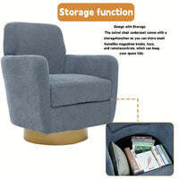 Ergonomic 360-Degree Rotating Armchair In Skin-Friendly Cotton Linen For Living Room And Bedroom Decor