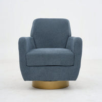 Ergonomic 360-Degree Rotating Armchair In Skin-Friendly Cotton Linen For Living Room And Bedroom Decor