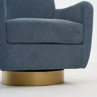 Ergonomic 360-Degree Rotating Armchair In Skin-Friendly Cotton Linen For Living Room And Bedroom Decor