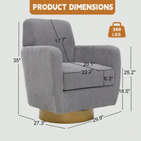 Ergonomic 360-Degree Rotating Armchair In Skin-Friendly Cotton Linen For Living Room And Bedroom Decor