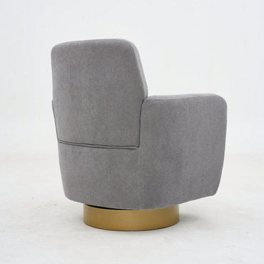 Ergonomic 360-Degree Rotating Armchair In Skin-Friendly Cotton Linen For Living Room And Bedroom Decor