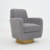 Ergonomic 360-Degree Rotating Armchair In Skin-Friendly Cotton Linen For Living Room And Bedroom Decor
