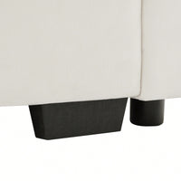 Elegant White Velvet Storage Ottoman With Stylish Design And Ample Space