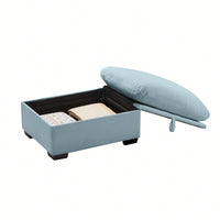 Elegant White Velvet Storage Ottoman With Stylish Design And Ample Space