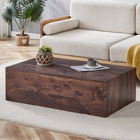 Wood Grain MDF Coffee Table 39.3x23.6x12 Inch Stylish Living Room Accent Modern Design Walnut