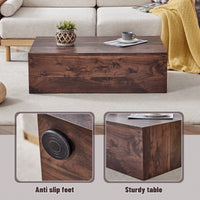 Wood Grain MDF Coffee Table 39.3x23.6x12 Inch Stylish Living Room Accent Modern Design Walnut